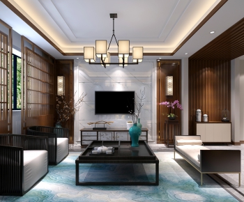 New Chinese Style A Living Room-ID:218260511