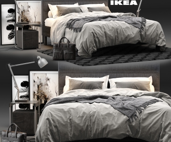 Nordic Style Double Bed-ID:378231314