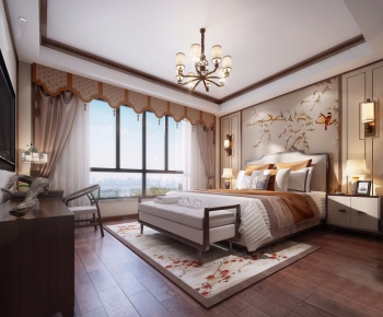 New Chinese Style Bedroom-ID:466350681