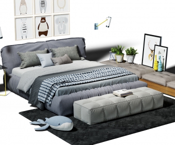 Modern Double Bed-ID:809923163