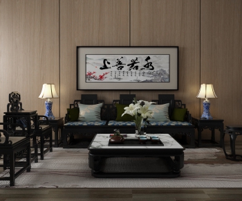 中式组合沙发茶几-ID:914040794
