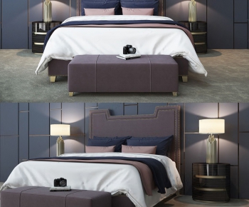 Modern Double Bed-ID:897069372