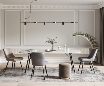 Nordic Style Dining Table And Chairs-ID:131487736