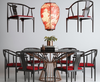 New Chinese Style Dining Table And Chairs-ID:155087268