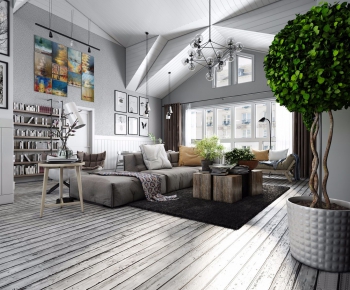 Nordic Style A Living Room-ID:965834567