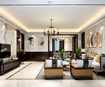 New Chinese Style A Living Room-ID:183338697