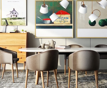 Nordic Style Dining Table And Chairs-ID:500334212