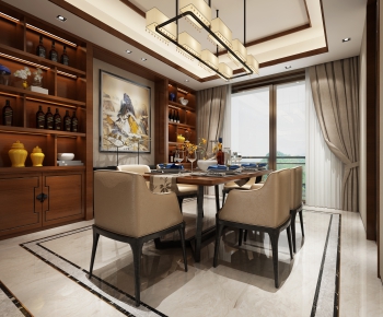 New Chinese Style Dining Room-ID:256642188