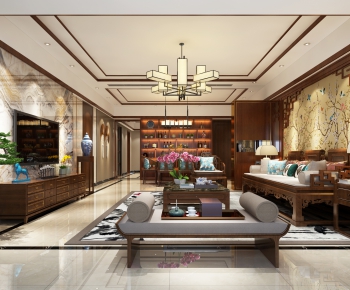 New Chinese Style A Living Room-ID:596767198
