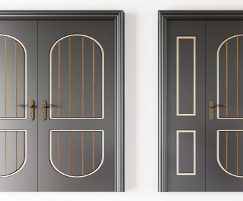 Modern Unequal Double Door-ID:996723525