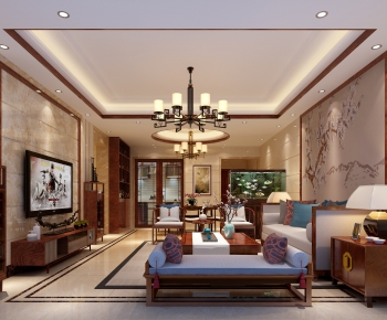 New Chinese Style A Living Room-ID:545299728