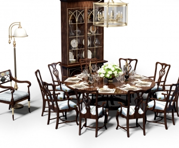 American Style Dining Table And Chairs-ID:117919475