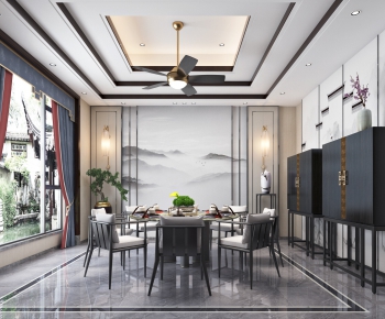 New Chinese Style Dining Room-ID:996823136