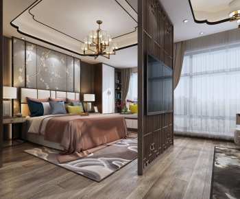New Chinese Style Bedroom-ID:525804237