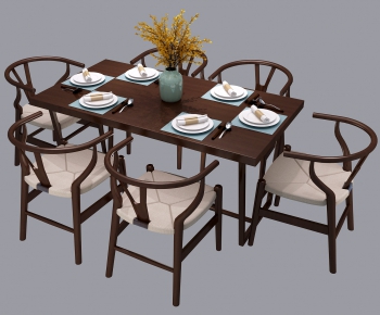 New Chinese Style Dining Table And Chairs-ID:491819885