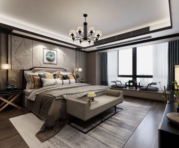 New Chinese Style Bedroom-ID:195152635