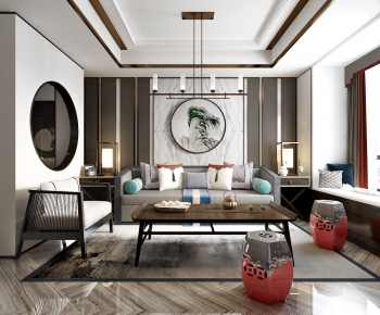 New Chinese Style A Living Room-ID:184945679