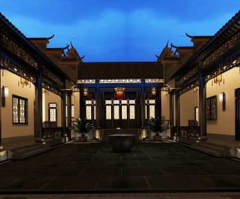 New Chinese Style Ancient Architectural Buildings-ID:804319139