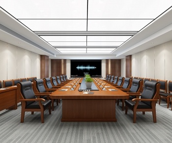 新中式办公会议室3D模型