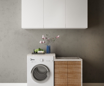 Nordic Style Laundry Cabinet-ID:580035388