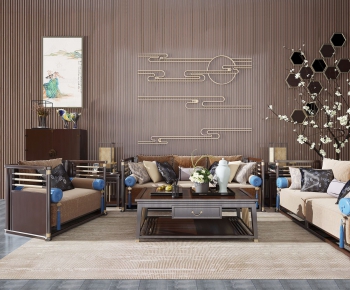 New Chinese Style Sofa Combination-ID:419813634