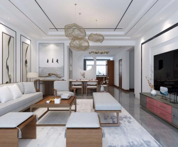 New Chinese Style A Living Room-ID:357932583