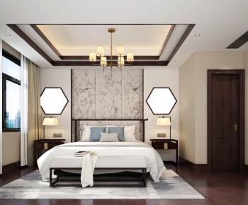 New Chinese Style Bedroom-ID:195538162