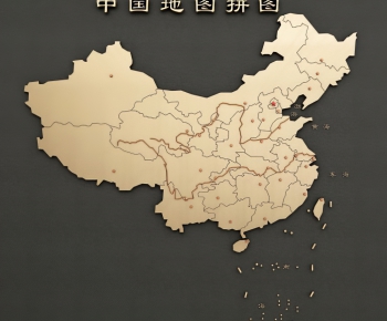 现代中国地图拼图挂件-ID:114248977