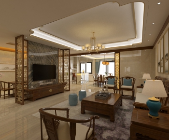 New Chinese Style A Living Room-ID:218787362