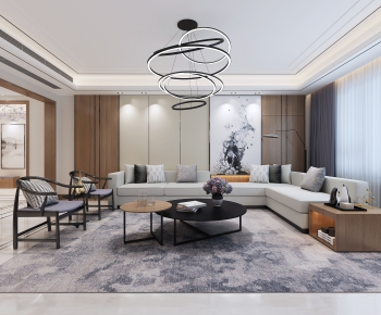 New Chinese Style A Living Room-ID:576905842