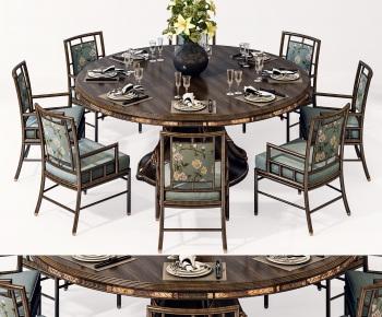 New Chinese Style Dining Table And Chairs-ID:110640876