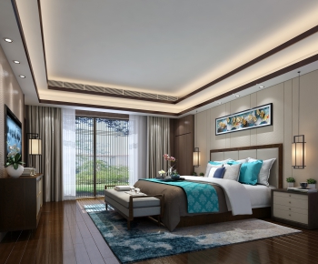 New Chinese Style Bedroom-ID:728959778