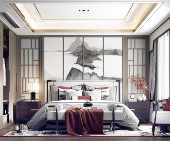 New Chinese Style Bedroom-ID:979465155