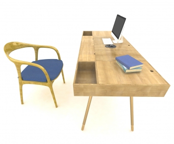 Modern Computer Desk And Chair-ID:637077648