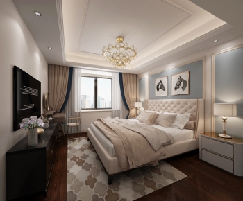 Simple European Style Bedroom-ID:469976592