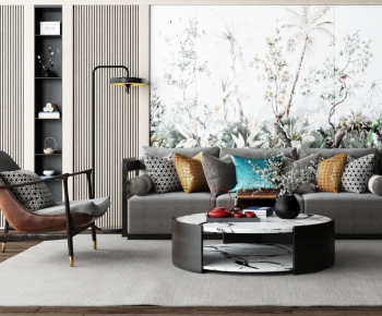 New Chinese Style Sofa Combination-ID:364951837