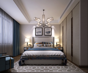New Chinese Style Bedroom-ID:316844964