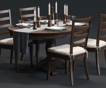American Style Dining Table And Chairs-ID:934007343