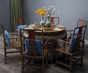 New Chinese Style Dining Table And Chairs-ID:106318887