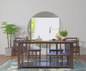 New Chinese Style Computer Desk And Chair-ID:945297494