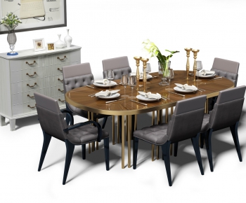 American Style Dining Table And Chairs-ID:643357556