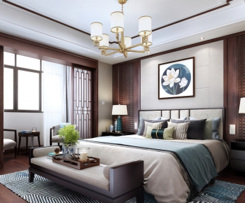 New Chinese Style Bedroom-ID:221393119
