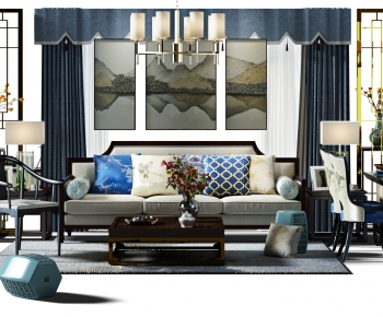Chinese Style Sofa Combination-ID:412519392