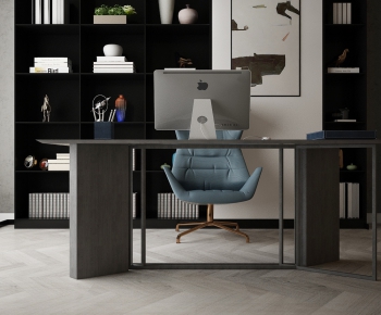 Modern Computer Desk And Chair-ID:292105197