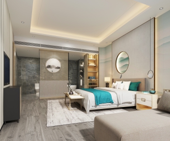 New Chinese Style Bedroom-ID:129093578