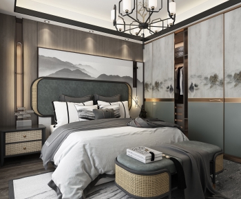 New Chinese Style Bedroom-ID:728681365
