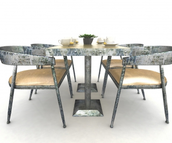 Industrial Style Dining Table And Chairs-ID:828262877