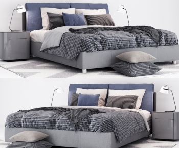 Modern Double Bed-ID:877683484