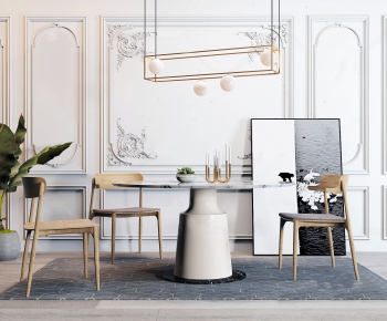 Nordic Style Dining Table And Chairs-ID:895726614