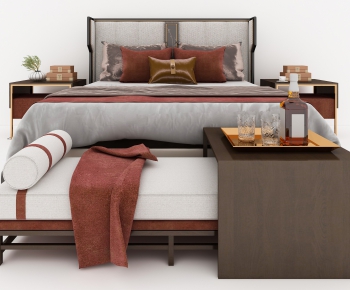 New Chinese Style Double Bed-ID:689822375